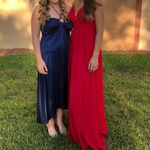 Blue Halter Formal Dress